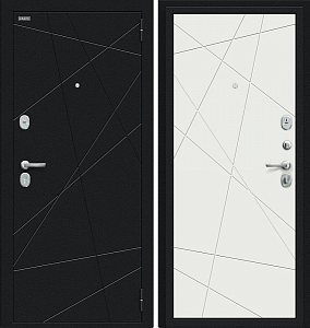 Товар Дверь Браво Граффити-5 Букле черное/Super White DIS006114