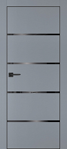Товар Межкомнатная дверь PX-17 черная кромка с 4-х ст. Серый матовый